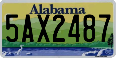 AL license plate 5AX2487