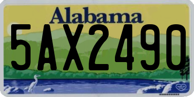 AL license plate 5AX2490
