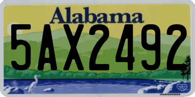 AL license plate 5AX2492