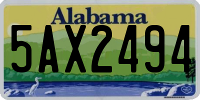 AL license plate 5AX2494