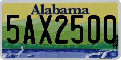 AL license plate 5AX2500