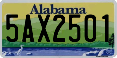AL license plate 5AX2501