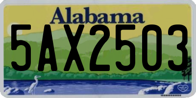 AL license plate 5AX2503