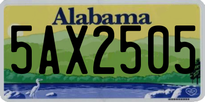 AL license plate 5AX2505