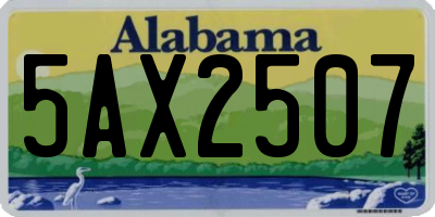 AL license plate 5AX2507