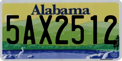 AL license plate 5AX2512