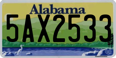 AL license plate 5AX2533