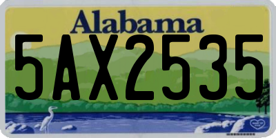 AL license plate 5AX2535