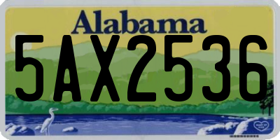 AL license plate 5AX2536