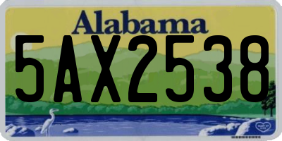 AL license plate 5AX2538