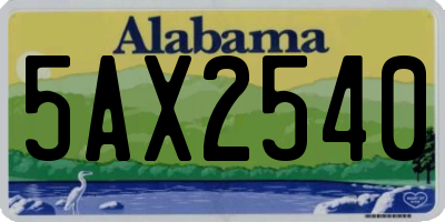 AL license plate 5AX2540