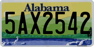 AL license plate 5AX2542
