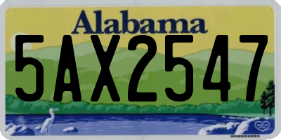 AL license plate 5AX2547