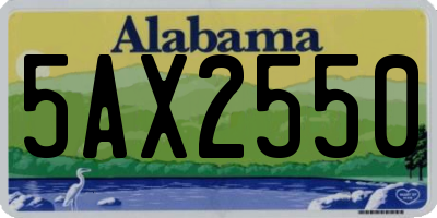 AL license plate 5AX2550
