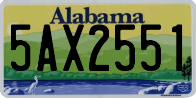 AL license plate 5AX2551