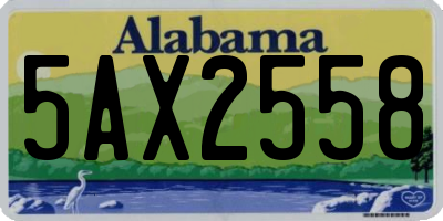 AL license plate 5AX2558
