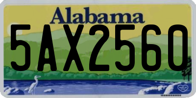 AL license plate 5AX2560