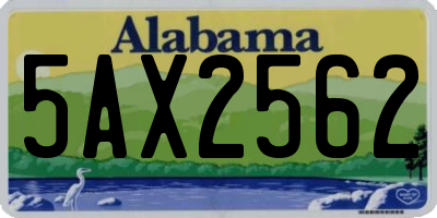 AL license plate 5AX2562