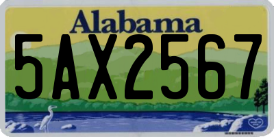 AL license plate 5AX2567