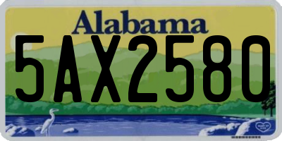 AL license plate 5AX2580