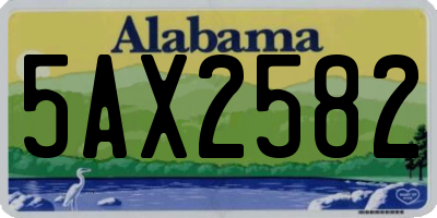 AL license plate 5AX2582