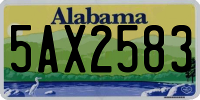 AL license plate 5AX2583