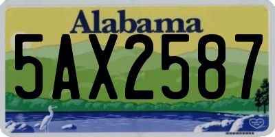 AL license plate 5AX2587