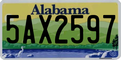AL license plate 5AX2597