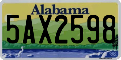 AL license plate 5AX2598