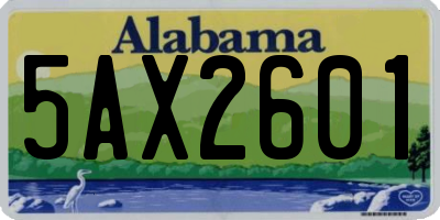 AL license plate 5AX2601