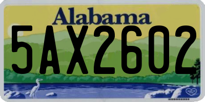 AL license plate 5AX2602