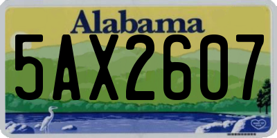 AL license plate 5AX2607