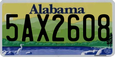 AL license plate 5AX2608