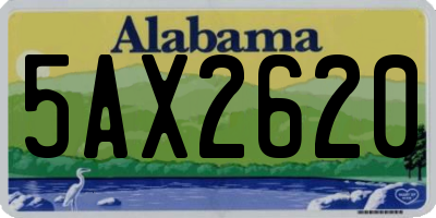 AL license plate 5AX2620