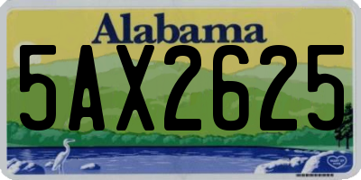 AL license plate 5AX2625