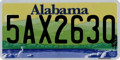AL license plate 5AX2630