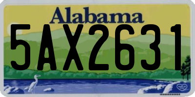 AL license plate 5AX2631