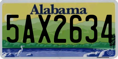 AL license plate 5AX2634