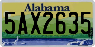 AL license plate 5AX2635