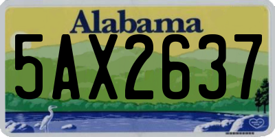AL license plate 5AX2637