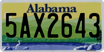 AL license plate 5AX2643