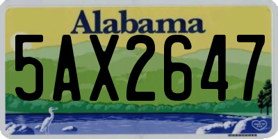 AL license plate 5AX2647