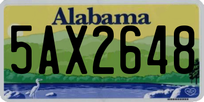 AL license plate 5AX2648