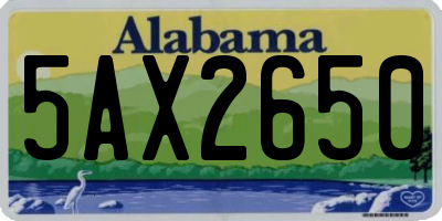 AL license plate 5AX2650
