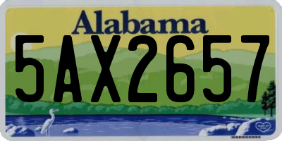 AL license plate 5AX2657