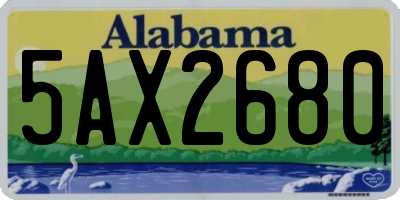 AL license plate 5AX2680