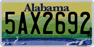 AL license plate 5AX2692