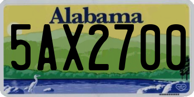 AL license plate 5AX2700