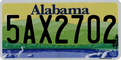AL license plate 5AX2702