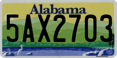 AL license plate 5AX2703